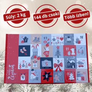 Szaloncukor adventi kalendárium 2kg - piros